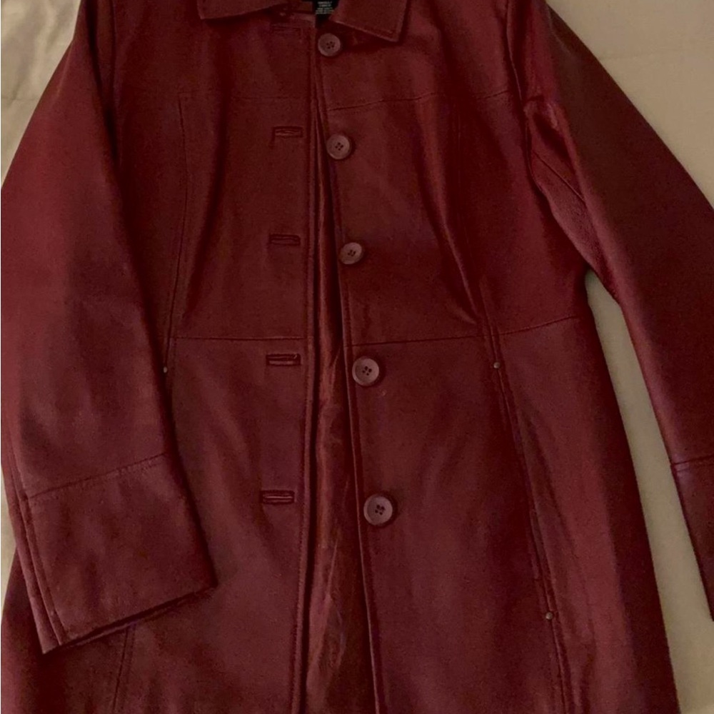 Burgundy Button-Up Coat
